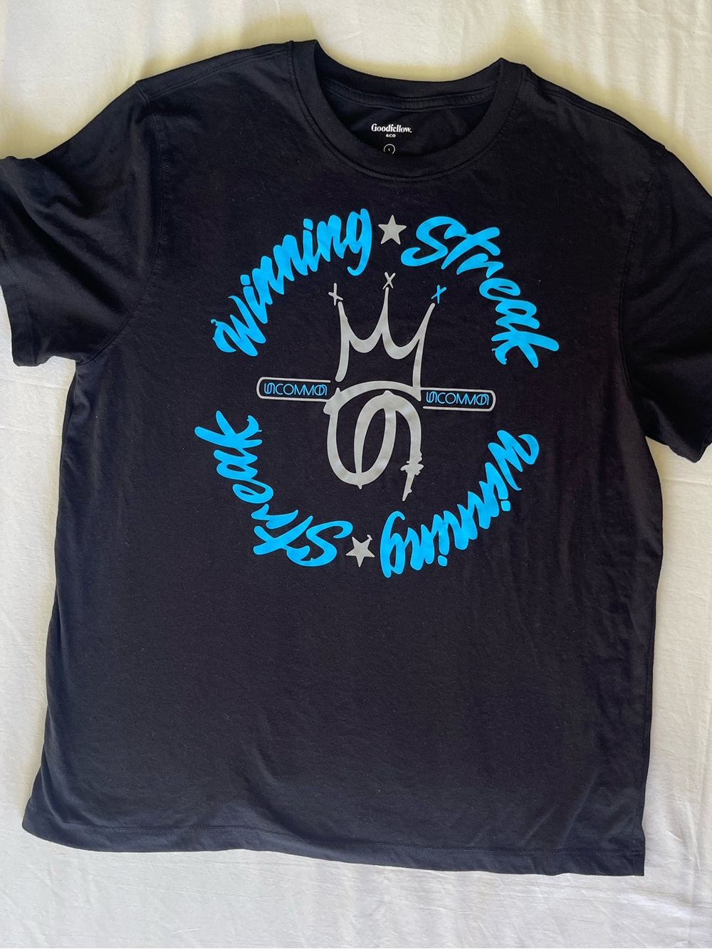 Goodfellow & Co Black Short-Sleeve Tee with Blue and Silver Graphic